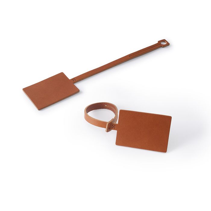 Leather Tag Set IDENTIFY chestnut